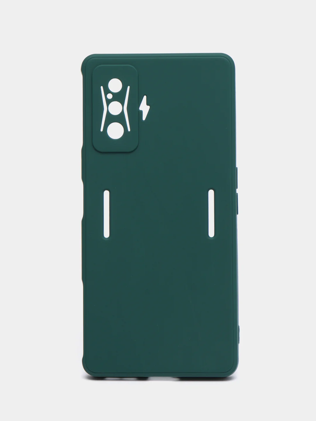 Тёмно-зелёный чехол для Xiaomi Poco F4 GT (Поко Ф4 Джити) силиконовый, черный, матовый, с защитой камеры