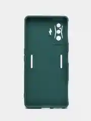 Тёмно-зелёный чехол для Xiaomi Poco F4 GT (Поко Ф4 Джити) силиконовый, черный, матовый, с защитой камеры