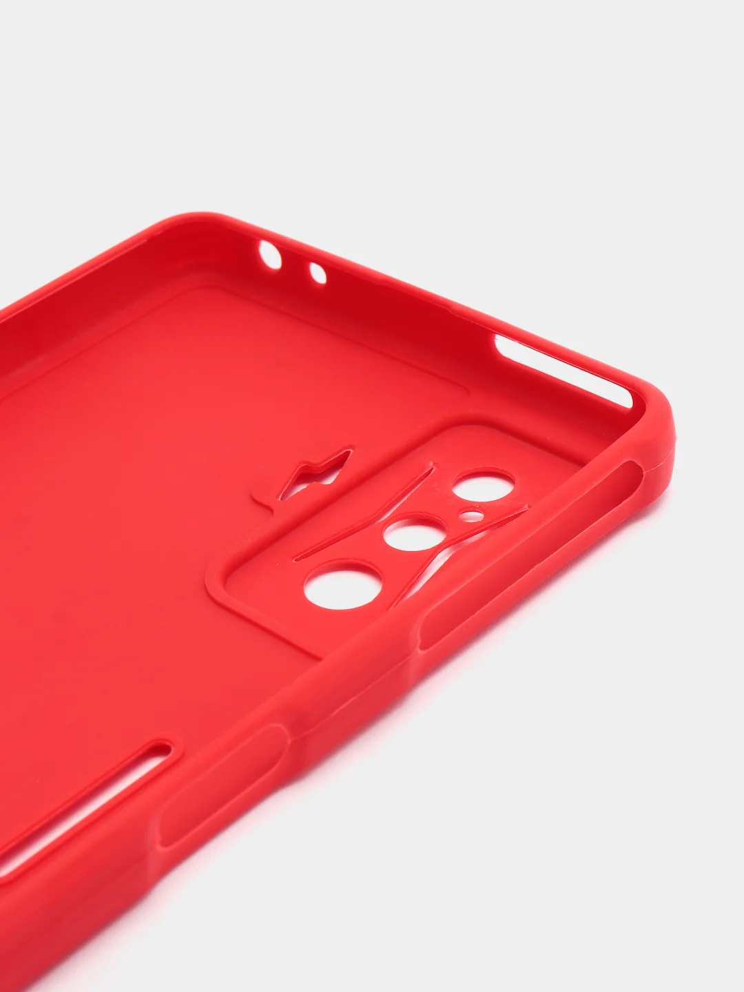 Красный чехол для Xiaomi Poco F4 GT (Поко Ф4 Джити) силиконовый, черный, матовый, с защитой камеры