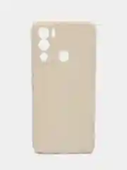 Молочный силиконовый чехол для Infinix Hot 12i (Инфиникс Хот 12 ай), матовый, с защитой камеры