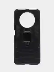 Черный чехол противоударный с кольцом на Honor X9 (Хонор Х9)