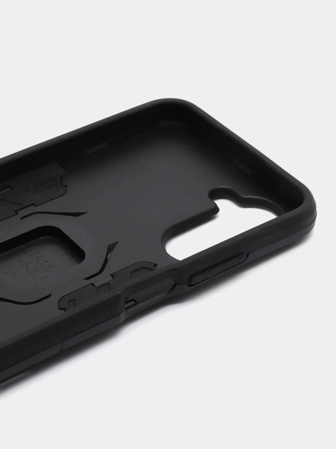 Черный чехол противоударный с кольцом на Realme 10 4G (Реалми 10 4G)