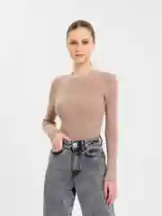 Песочный хаки лонгслив женский, лапша