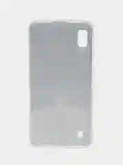 Серебряный силиконовый чехол на Samsung Galaxy A10 / Самсунг А10 прозрачный с рисунком, защита камеры