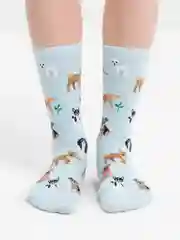 Голубой носки с принтом "Cool", унисекс