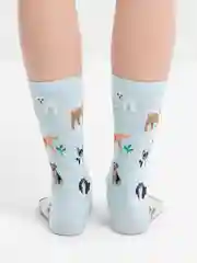Голубой носки с принтом "Cool", унисекс