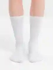 Носки женские, белые, высокие, однотонные