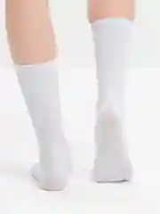 Носки женские, белые, высокие, однотонные