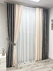 Шторы "Мрамор", комбинированные, 2 полотна из 2х цветов 3/4 метровые в ширину