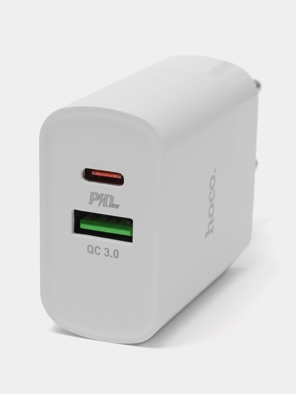Сетевое зарядное устройство HOCO C80A PD20W, QC3.0, PD3.0, FCP, AFC выход USB, Type-C