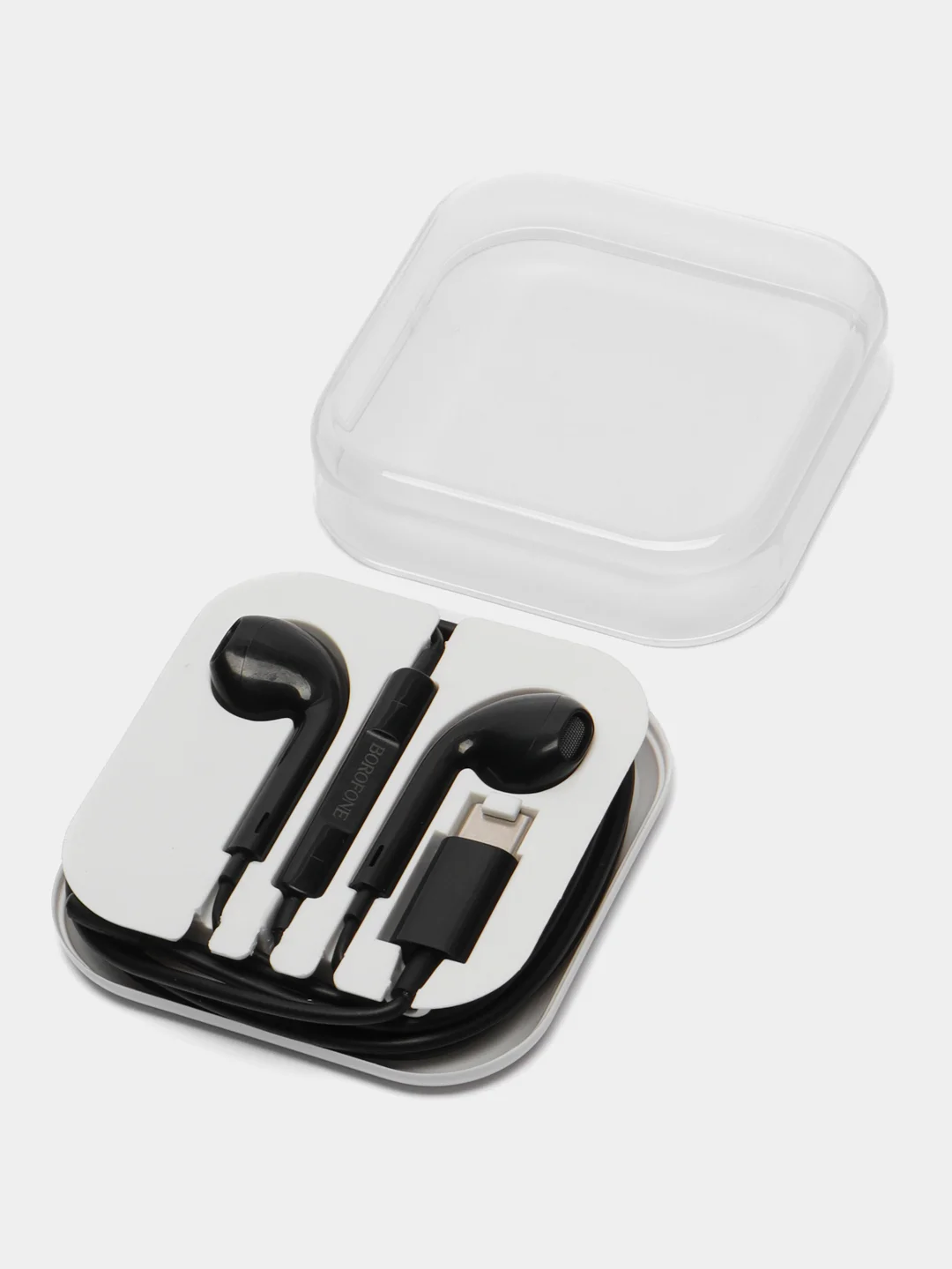 Черный наушники с микрофоном Borofone BM80, с кабелем Jack 3.5 mm/Type-C
