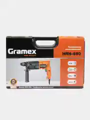 Перфоратор GRAMEX HRH-650, набор буров и кейс в комплекте, 5400 ударов в минуту, 650 Вт