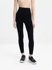 Черный лосины женские спортивные, леггинсы, высокая посадка