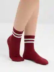 Красный носки женские с полосками