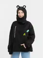 Черный худи оверсайз, утеплённое, толстовка с капюшоном