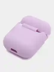 Лавандовый чехол для наушников Apple Airpods 1 и 2 силиконовый