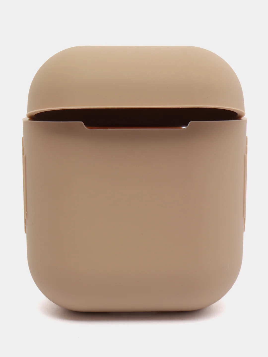 Светло-коричневый чехол для наушников Apple Airpods 1 и 2 силиконовый