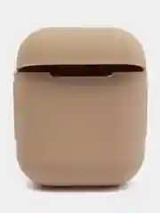 Светло-коричневый чехол для наушников Apple Airpods 1 и 2 силиконовый