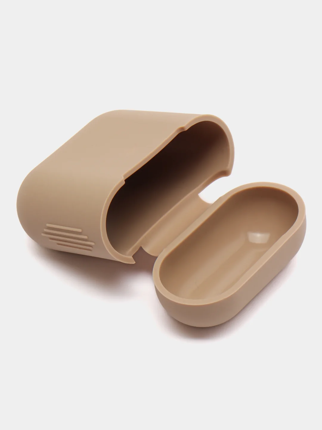 Светло-коричневый чехол для наушников Apple Airpods 1 и 2 силиконовый