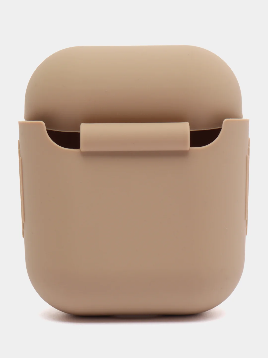 Светло-коричневый чехол для наушников Apple Airpods 1 и 2 силиконовый