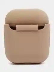 Светло-коричневый чехол для наушников Apple Airpods 1 и 2 силиконовый