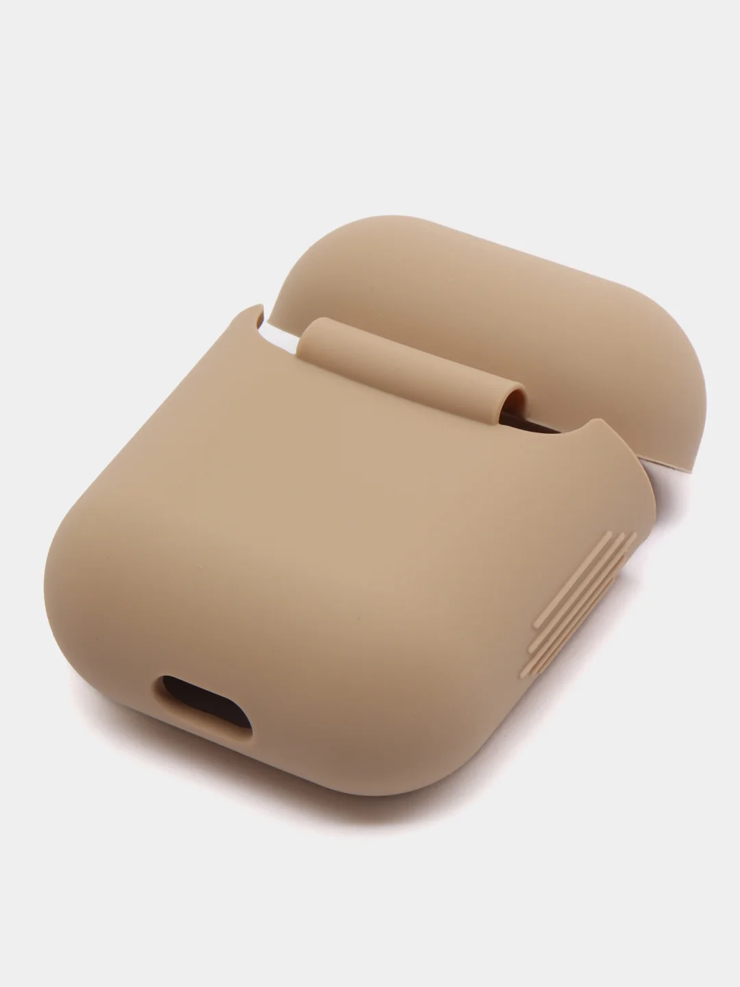 Светло-коричневый чехол для наушников Apple Airpods 1 и 2 силиконовый