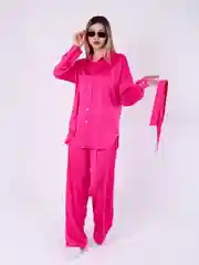 Фуксия женский шелковый костюм вечерний, праздничный