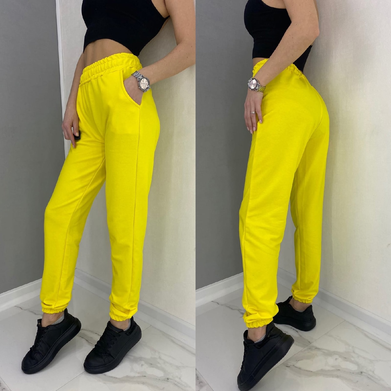 Женские спортивные штаны на резинке (желтые брюки Sport Collection) купитьпо цене 950 ₽ в интернет-магазине KazanExpress