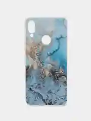 Голубой силиконовый чехол на Xiaomi Redmi Note 7 / Сяоми Редми Нот 7 прозрачный, с рисунком