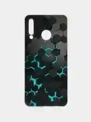 Бирюзовый чехол на Huawei P30 Lite/Honor 20S/20 Lite 2020 / Хонор 20 Lite прозрачный, с рисунком