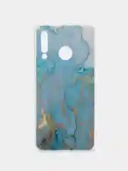 Светло-синий чехол на Huawei P30 Lite/Honor 20S/20 Lite 2020 / Хонор 20 Lite прозрачный, с рисунком