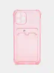 Розовый чехол для iPhone 12 Pro, с карманом для карт