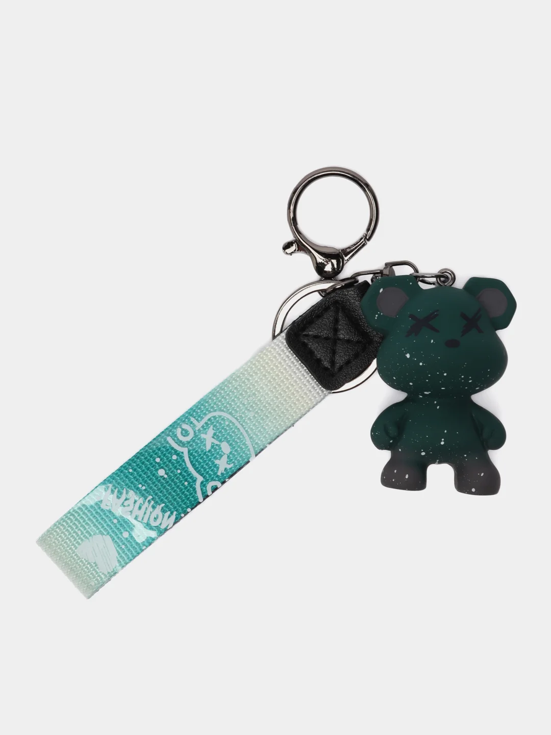 Тёмно-зелёный брелок для ключей Bearbrick "Мишка"
