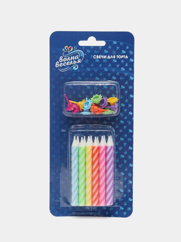 Свечи "Радужный микс", ассорти, 8 см, 12 штук