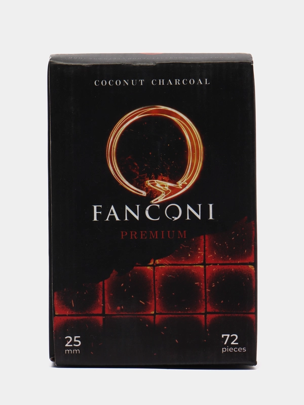 Кокосовый уголь для кальяна Fanconi, 25 мм, 72 штуки