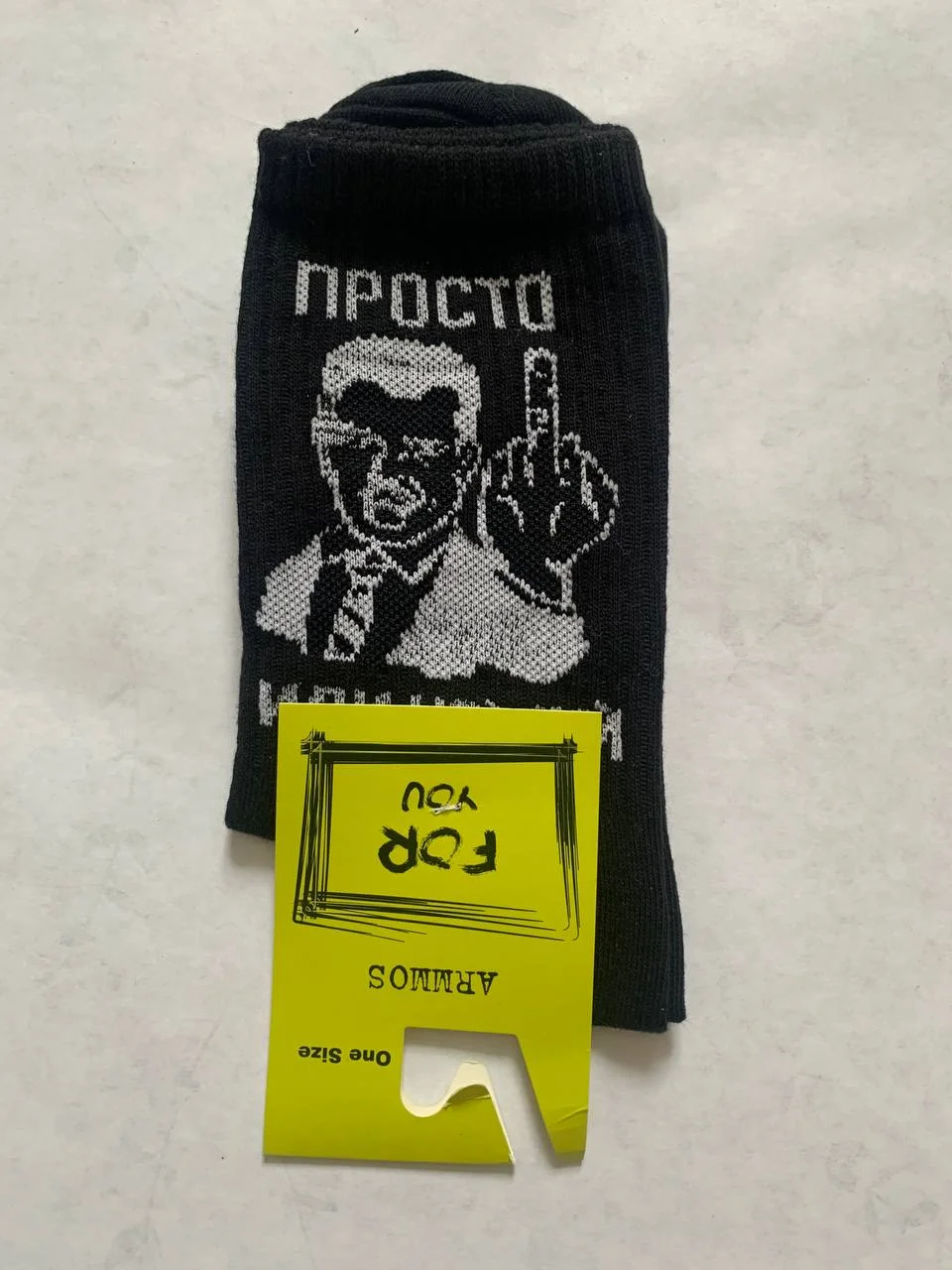 Черный носки с принтами "Чебурашка" ,"Мишка" ,"Доллар", One size