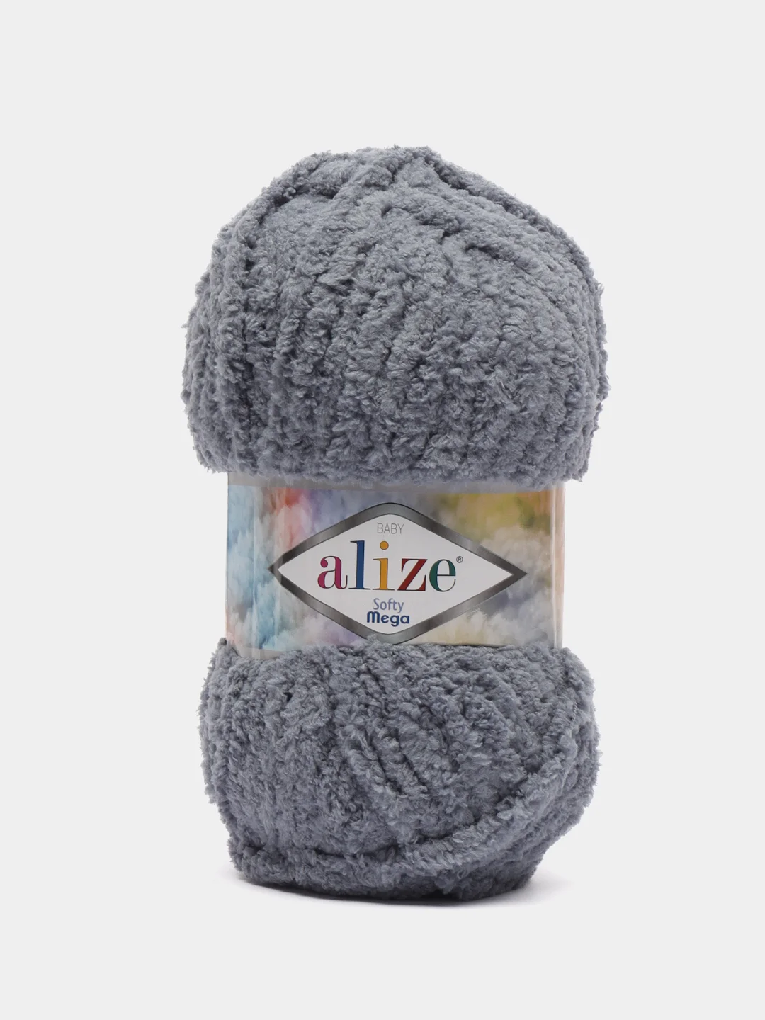 Серый пряжа Alize Softy mega (Ализе софти мега), 100 г, 70 м