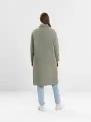 Зелёный хаки куртка оверсайз женская без пояса, демисезон