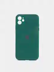 Зеленый чехол для iPhone 11, силиконовый, со стеклянной панелью