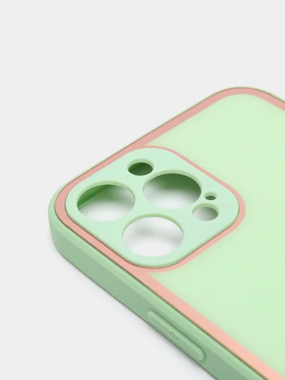 Салатовый наладка имитация стекла с защитой камеры для IPHONE 13 PRO MAX