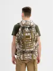 Приглушённый хаки рюкзак спортивно-походный, тактический, 80 л