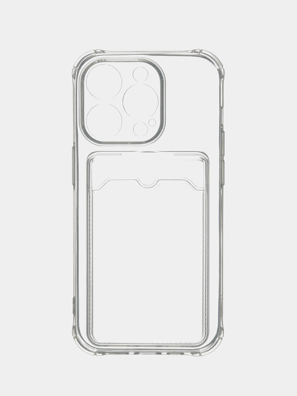 Чехол на iPhone 11, 12, 13, 14 Pro, 7/8/SE 2020, XR с карманом для карт, силиконовый
