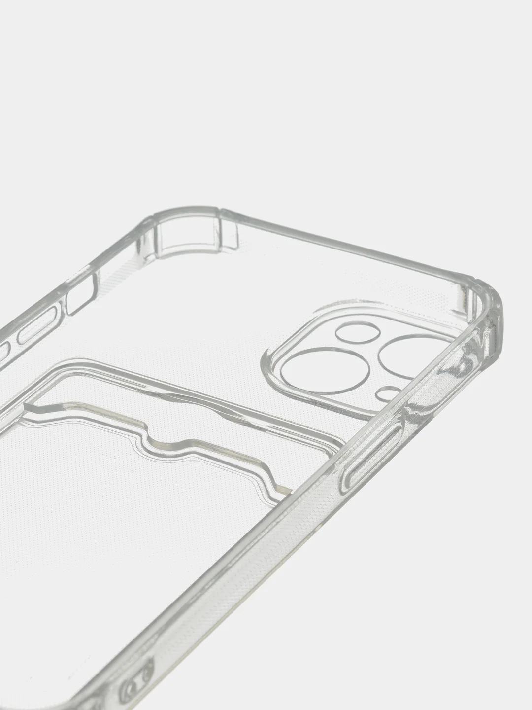 Чехол на iPhone 11, 12, 13, 14 Pro, 7/8/SE 2020, XR с карманом для карт, силиконовый