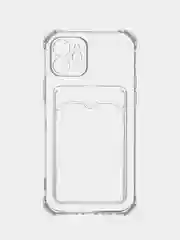 Чехол на iPhone 11, 12, 13, 14 Pro, 7/8/SE 2020, XR с карманом для карт, силиконовый