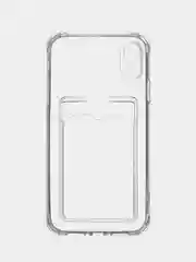 Чехол на iPhone 11, 12, 13, 14 Pro, 7/8/SE 2020, XR с карманом для карт, силиконовый
