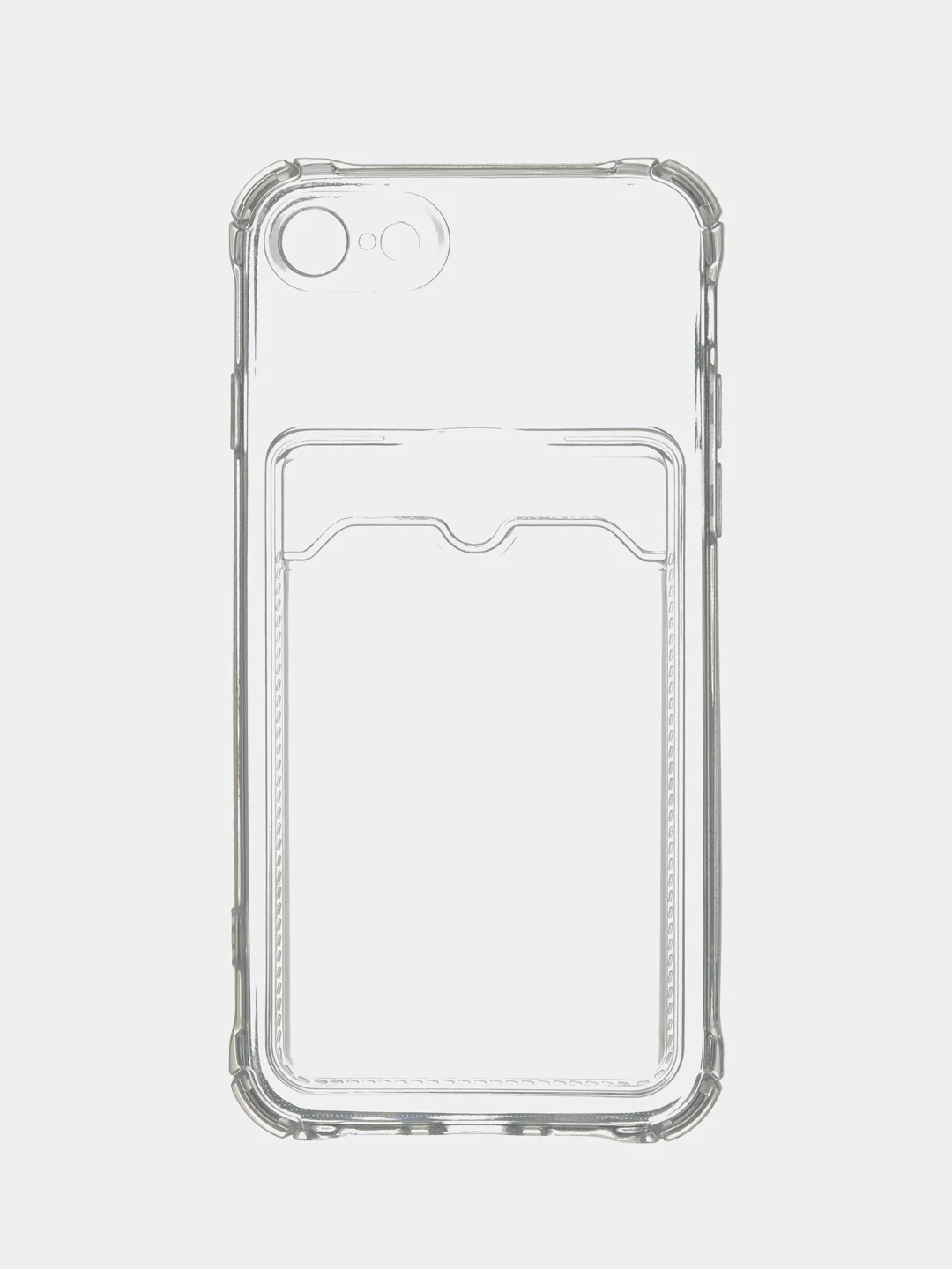 Чехол на iPhone 11, 12, 13, 14 Pro, 7/8/SE 2020, XR с карманом для карт, силиконовый