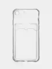 Чехол на iPhone 11, 12, 13, 14 Pro, 7/8/SE 2020, XR с карманом для карт, силиконовый