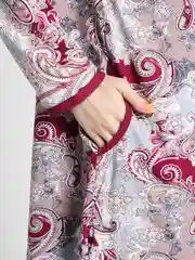 Розовый туника женская домашняя из хлопка, мусульманское платье, рубашка, удлиненное, трикотажное