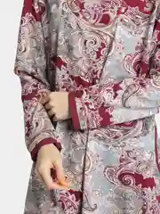 Розовый туника женская домашняя из хлопка, мусульманское платье, рубашка, удлиненное, трикотажное