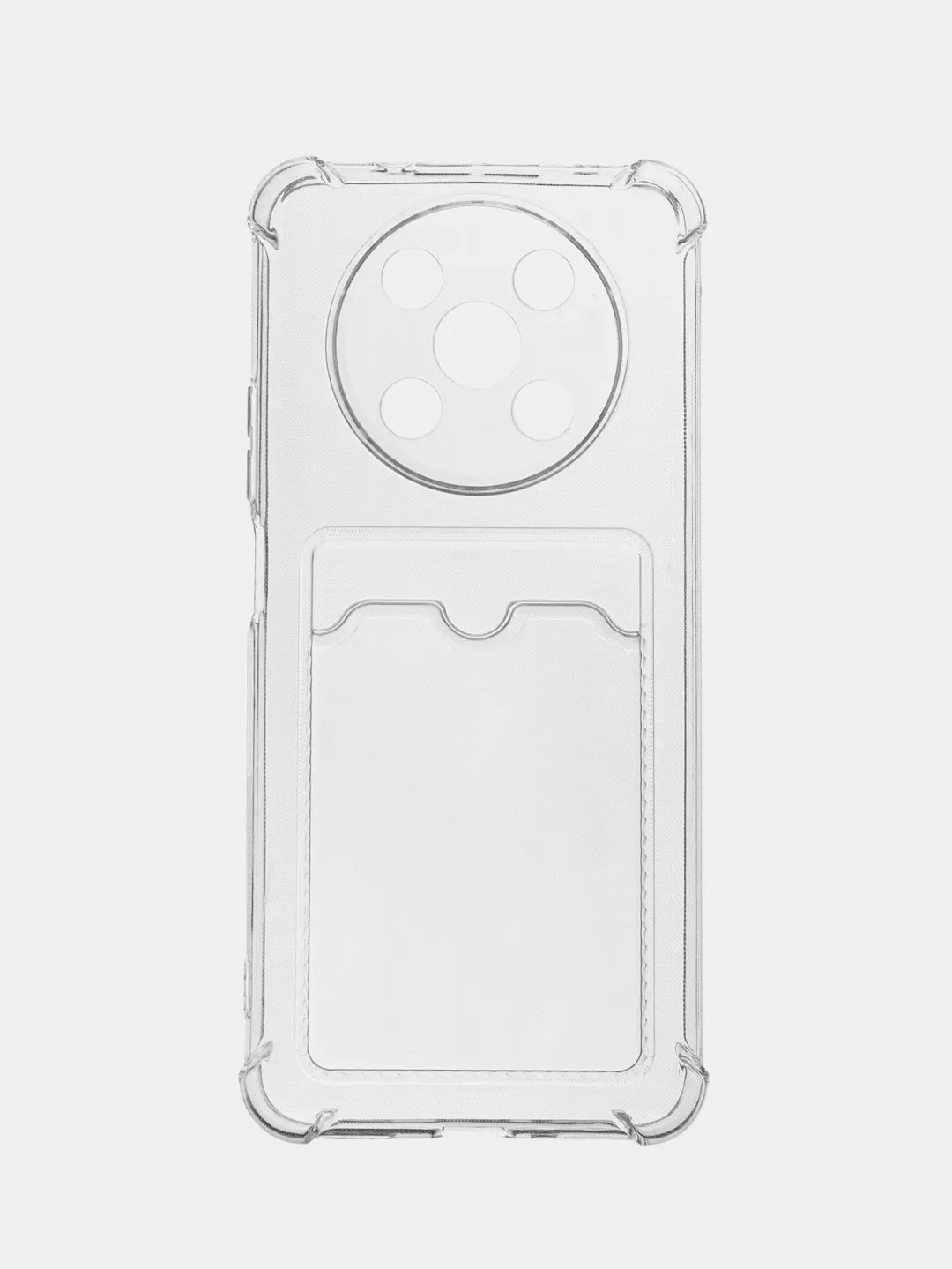 Прозрачный силиконовый чехол для Huawei Nova Y90 (Хуавей Нова у90), с карманом для карт, прозрачный
